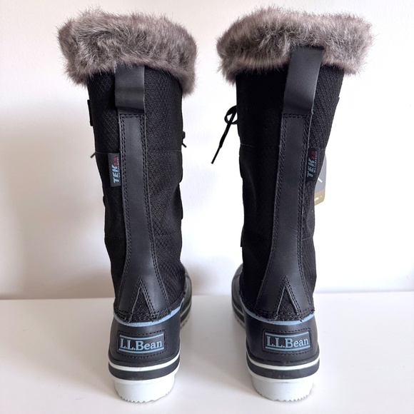 NEW LL Bean Rangeley Pac Tall Snow Boot Insulated Black Faux Fur Trim Womens 7 - Picture 4 of 9